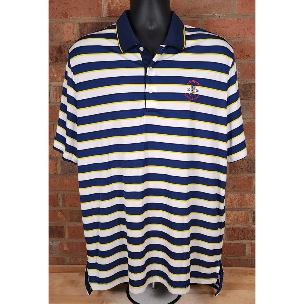 Polo Ralph Lauren 2020 USGA US Open Winged Foot Golf Polo Shirt XL White Stripe‎